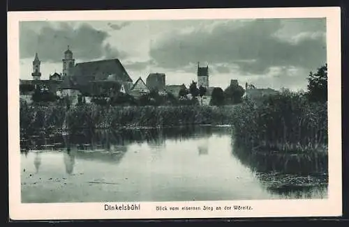 AK Dinkelsbühl, Blick vom eisernen Steg an der Wörnitz