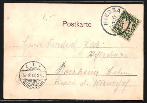 AK Miesbach, Ortsansicht aus der Vogelschau