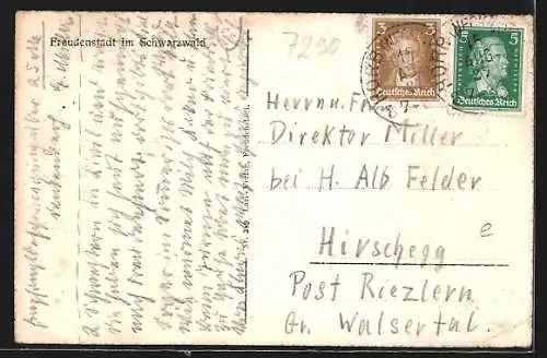 AK Freudenstadt /Schwarzwald, Partie an der Stadtkirche