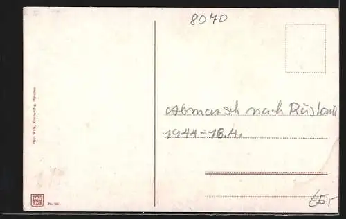 AK Ingolstadt, Strassenpartie mit Donaubrückenkopf