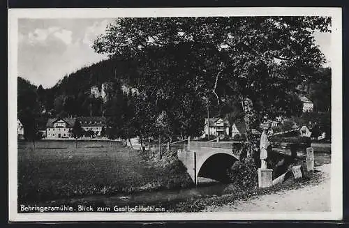 AK Gössweinstein, Gasthof zur Behringersmühle Heinlein mit Brücke und Umgebung