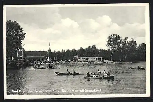AK Bad Dürrheim /Schwarzwald, Salinensee mit Strandbad