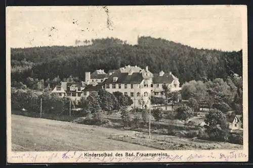 AK Bad Dürrheim, Kindersolbad aus der Vogelschau