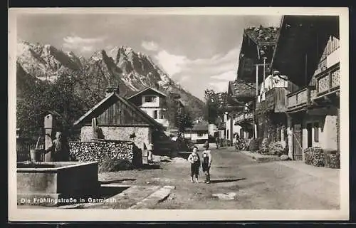 AK Garmisch, Partie in der Frühlingstrasse