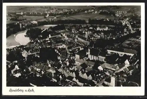 AK Landsberg /Lech, Ortsansicht vom Flugzeug aus