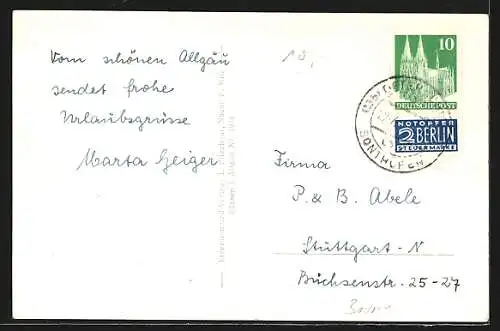 AK Ofterschwang, der Ort mit Entschenkopf, Nebelhorn, Rubihorn und Höfats