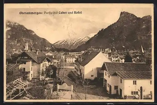 AK Oberammergau, Partie mit Laber und Kofel, Ortsansicht
