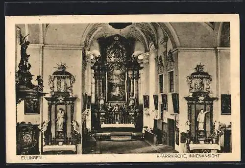 AK Ellingen / Bayern, Innenansicht der Pfarrkirche