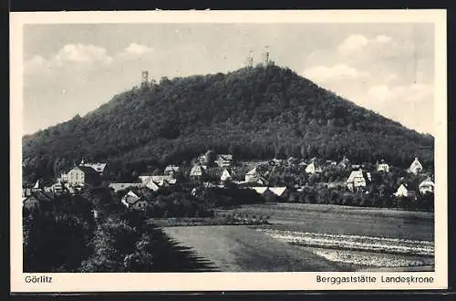 AK Görlitz, Ortsansicht mit Gaststätte Landeskrone