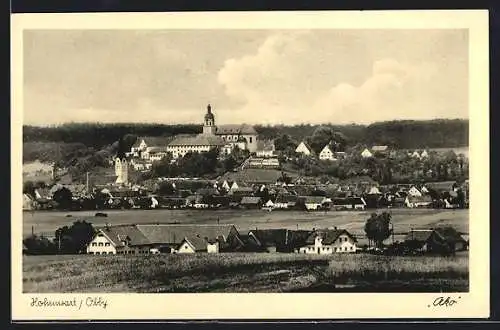 AK Hohenwart / Obb., Ortsansicht, Kirche