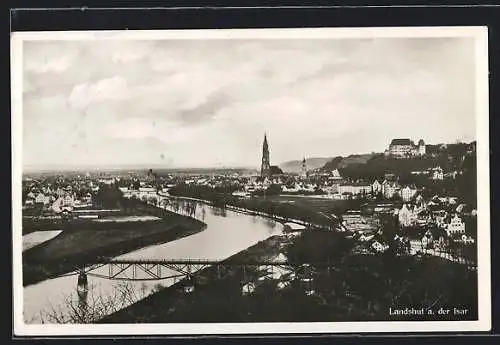 AK Landshut a. der Isar, Ortsansicht mit Fluss