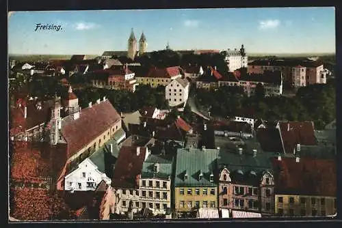 AK Freising, Ortsansicht aus der Vogelschau