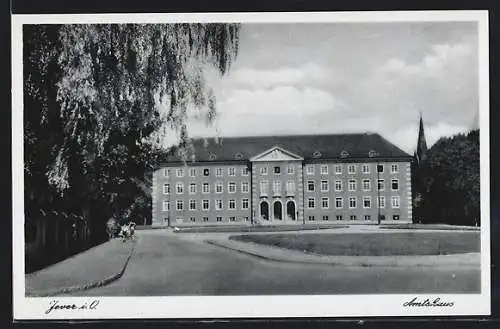 AK Jever i. O., Amtshaus und zwei Kinder