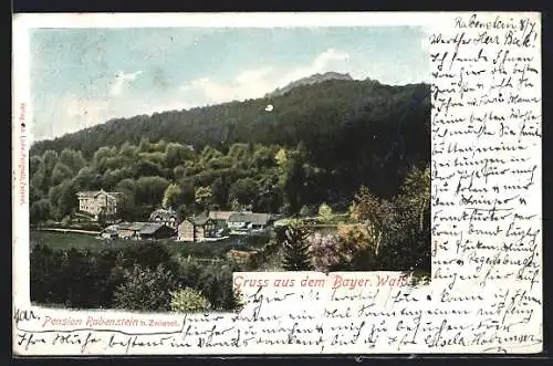 AK Rabenstein b. Zwiesel, Pension Rabenstein, Gruss aus dem Bayer. Wald