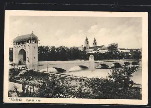 AK Freising, Isarbrücke und Kirchtürme