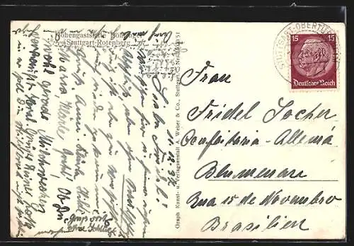 AK Stuttgart-Rotenberg, Höhengasthaus Böhringer