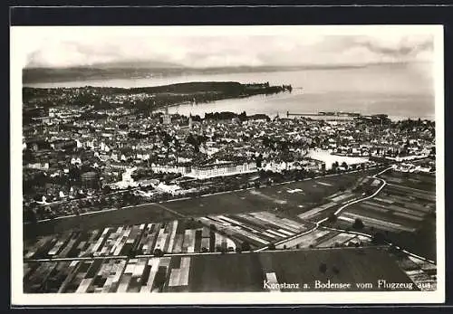 AK Konstanz a. Bodensee, Teilansicht, Fliegeraufnahme