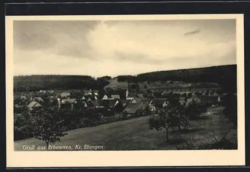 AK Erbstetten /Ehingen, Blick von Anhöhe