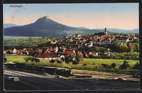 AK Hechingen, Eisenbahn, Ort und Burg