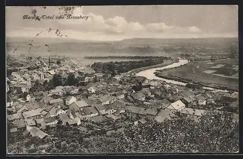 AK Merzig, Panorama vom Kreuzberg aus