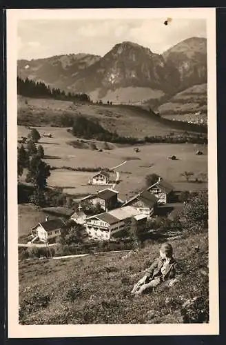 AK Hindelang, Hinterstein, Weiler Bruck mit Hirschberg