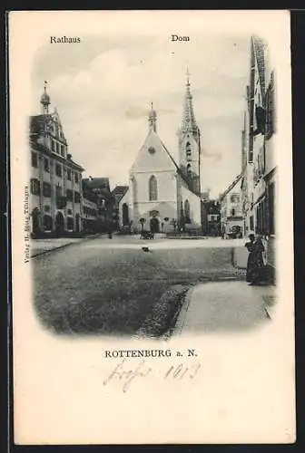 AK Rottenburg a. N., Rathaus und Dom