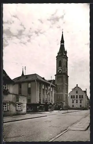 AK Ergoldsbach /Ndb., Strassenpartie mit Textilhaus Ziegler