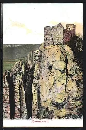 AK Reussenstein, Burg auf einem Felsen