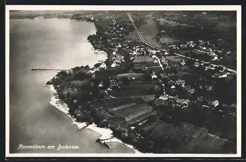 AK Nonnenhorn am Bodensee, Totalansicht vom Zeppelin R 3