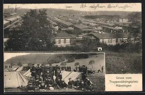 AK Münsingen, Truppenübungsplatz, Soldaten auf dem Zeltplatz