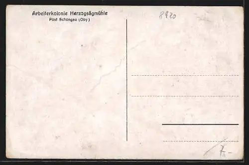 AK Schongau /Oby., Arbeiterkolonie Herzogsägmühle