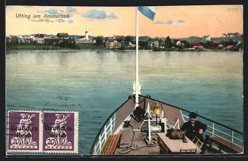 AK Utting am Ammersee, Blick von Dampfer aus