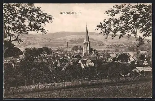 AK Michelstadt i. O., Teilansicht mit Kirche