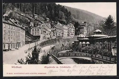 AK Wildbad / Württ., Olgastrasse mit Gasthaus Trinkhalle