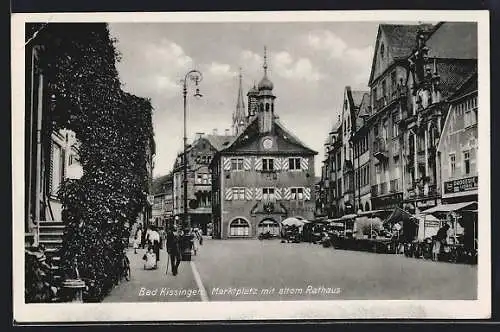 AK Bad Kissingen, Marktplatz mit dem alten Rathaus