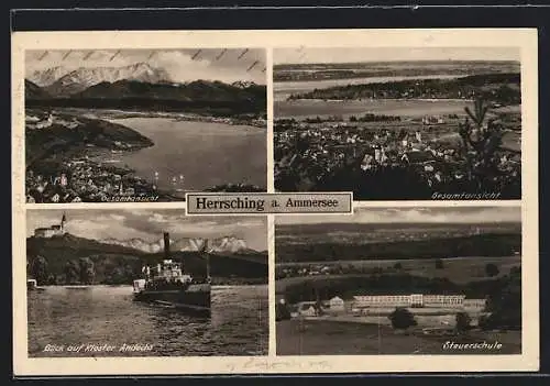 AK Herrsching a. Ammersee, Gesamtansicht, Kloster Andechs, Steuerschule