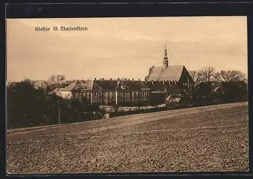 AK Panschwitz-Kuckau, Blick zum Kloster St. Marienstern