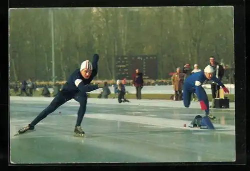 AK Erhard Keller beim Eisschnellauf bei der Olympiade in Grenoble 1968