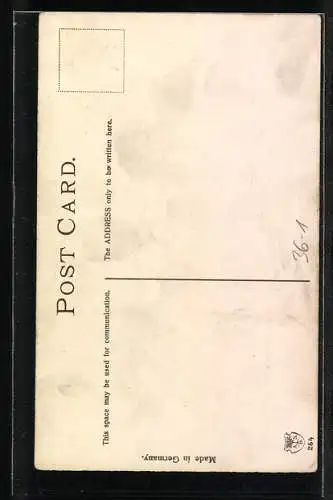 AK Engel schenkt einem Fräulein eine Rose