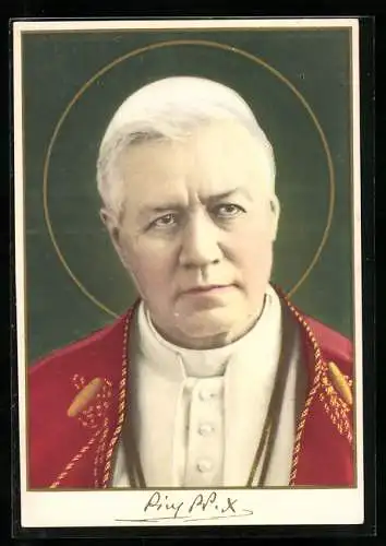 AK Papst Pius X. im roten Gewand