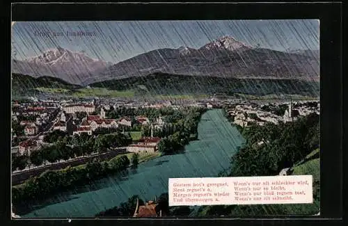 Regen-AK Innsbruck, Totalansicht der Stadt