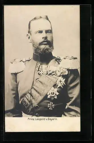 AK Prinz Leopold von Bayern in Uniform mit Orden