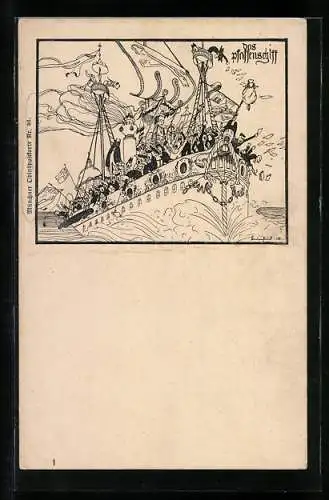 AK Das Pfaffenschiff auf hoher See, Religionspolitik