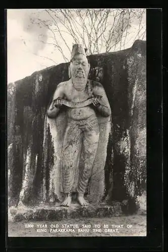AK Ceylon, Old Statue of King Parakrama Bahu the Great