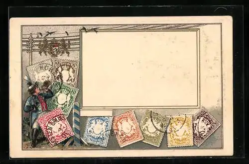 AK Briefmarken aus Bayern