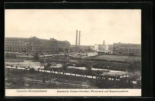AK Berlin-Siemensstadt, Spandau-Nonnendamm, Kabelwerke Siemens-Schuckert, Wernerwerk und Bogenlampenwerk