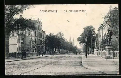 AK Braunschweig, Strassenpartie am Fallersleber Tor