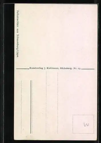 AK Schöne Dame in Tracht aus Schaumburg-Lippe