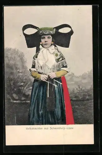 AK Frau in Tracht aus Schaumburg-Lippe