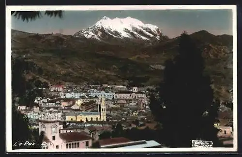 AK La Paz, Ortsansicht mit Bergblick aus der Vogelschau